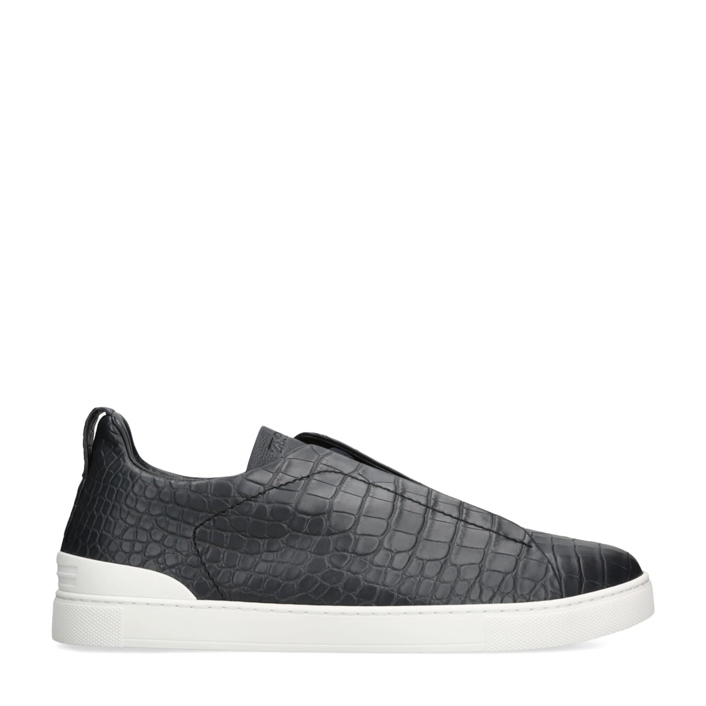 Crocodile Leather Triple Stitch SECONDSKIN Sneakers
