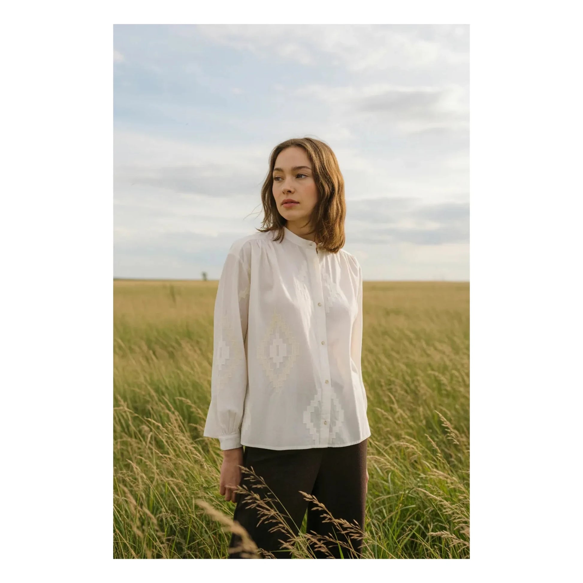 Sacrécoeur - Ella Astra Embroidered Blouse | Ecru
