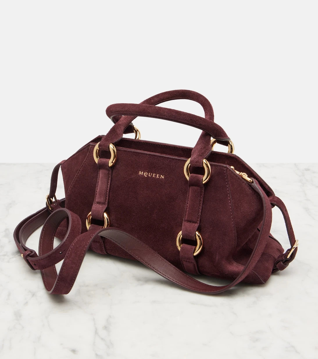 McQueen - Farringdon Small suede tote bag