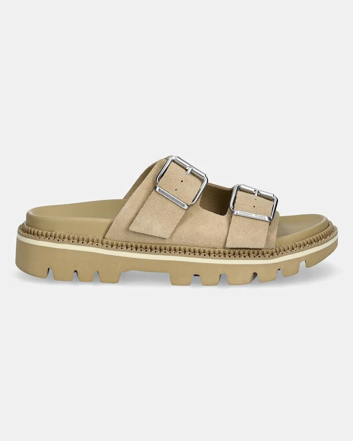 Tommy Jeans DOUBLE STRAP SANDAL SUEDE Süet Terlik