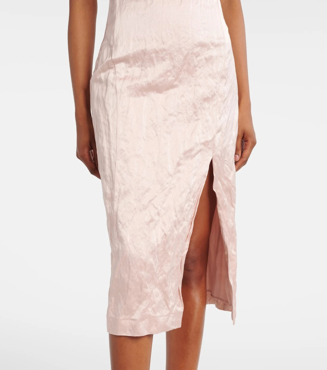 Blumarine - Floral-appliqué satin midi dress