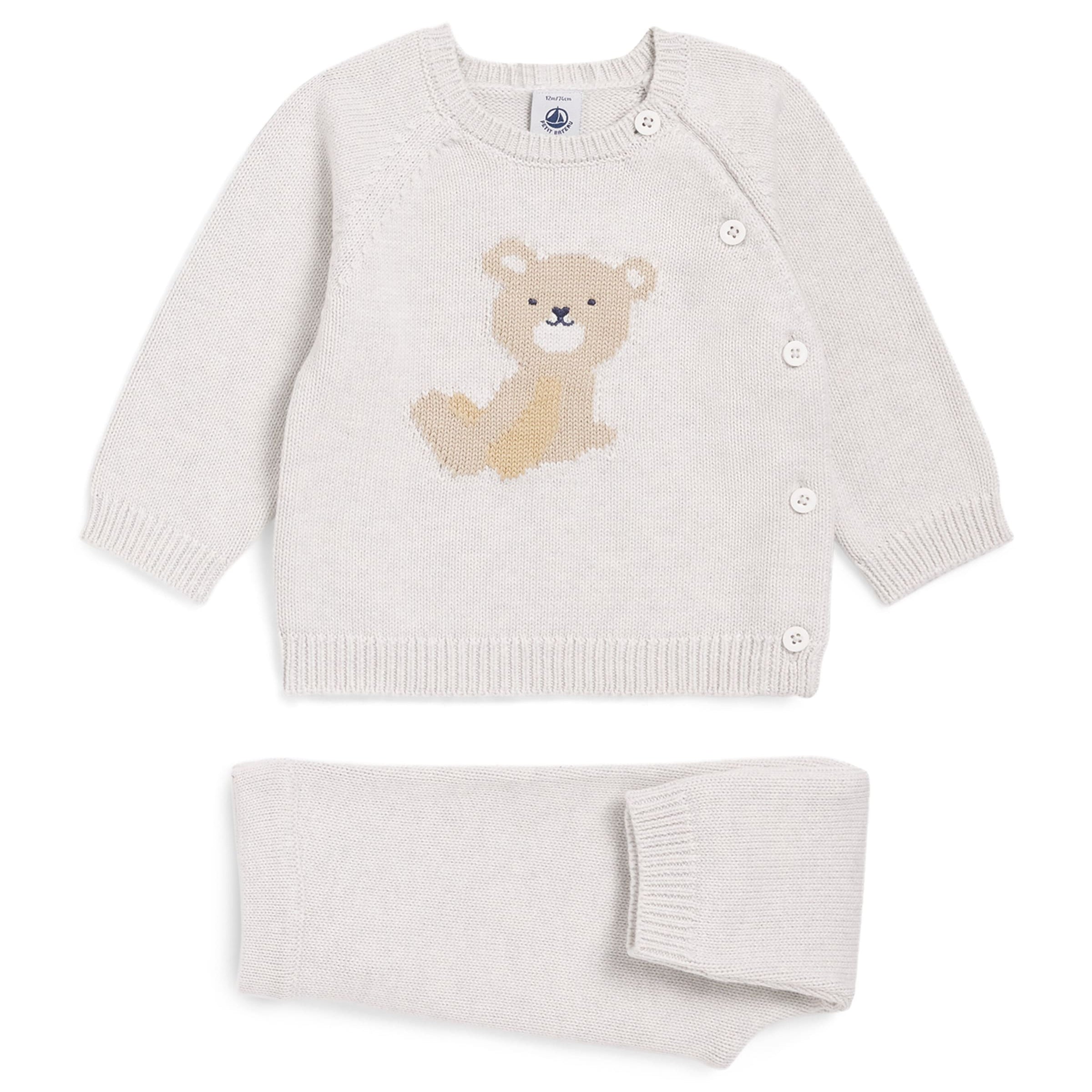 Petit Bateau Wool-Cotton Sweater and Trousers Set (1-18 Months)