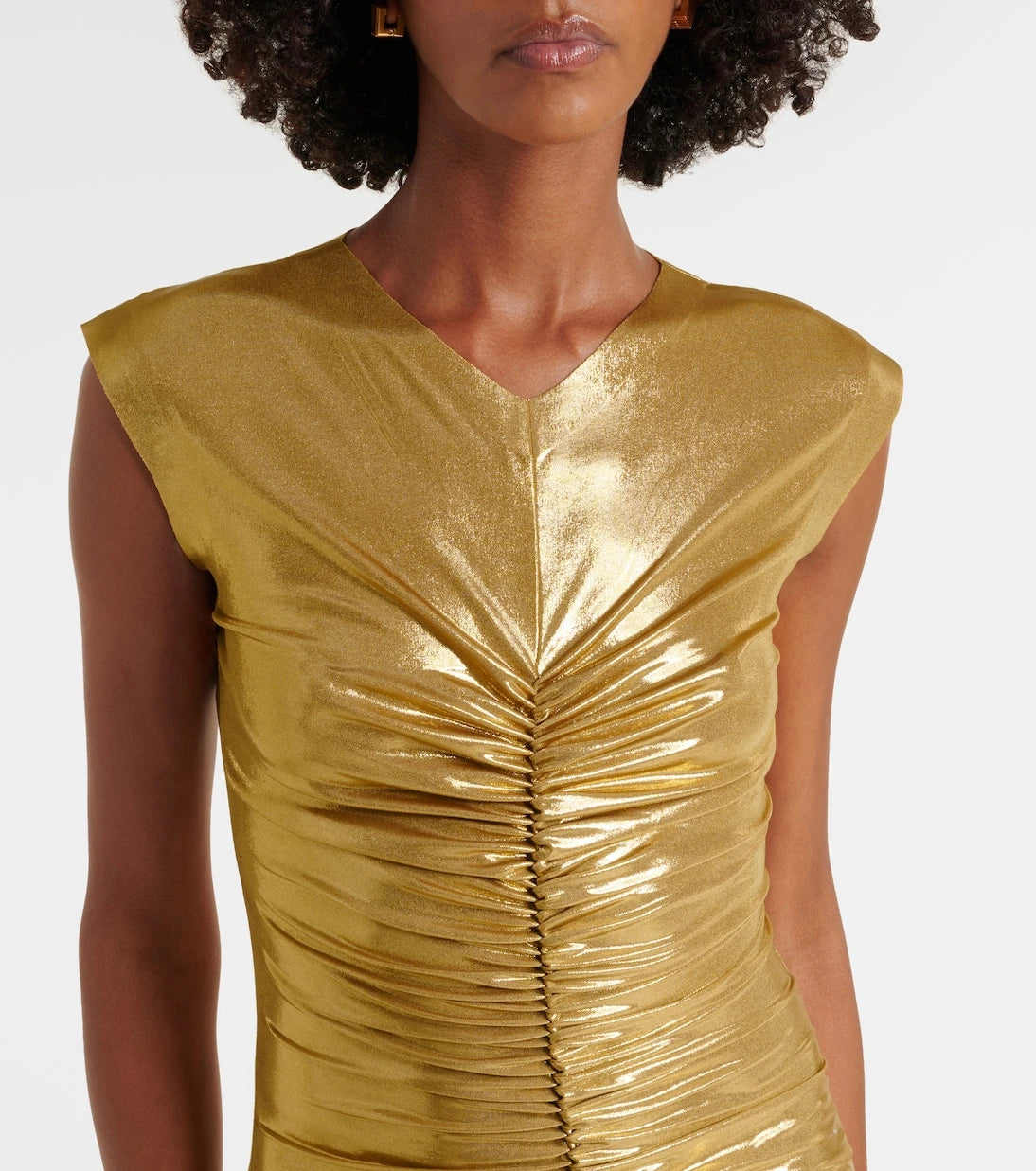 Norma Kamali - Ruched lamé gown