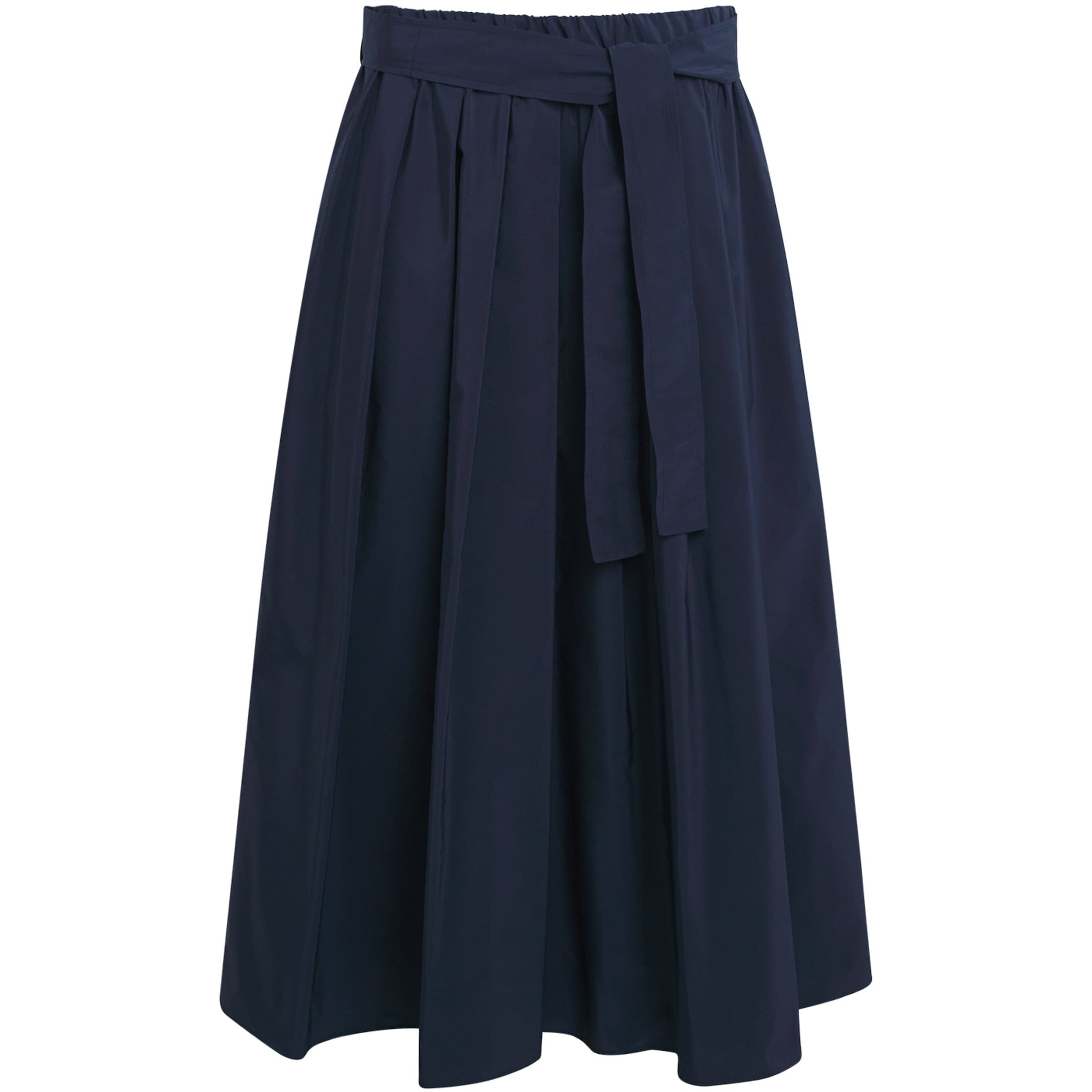 Weekend Max Mara Blue Taffeta Tie-Belt Midi Skirt
