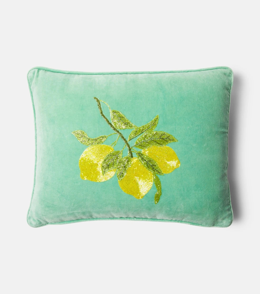 Les-Ottomans - Embroidered cotton velvet cushion