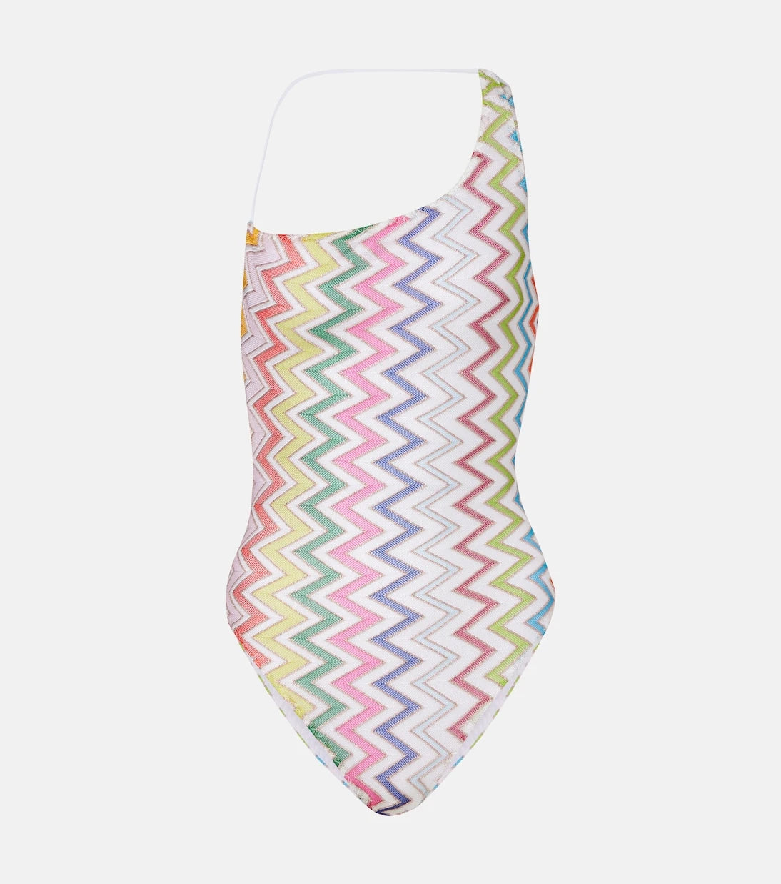 Missoni - Zigzag one-shoulder lamé swimsuit