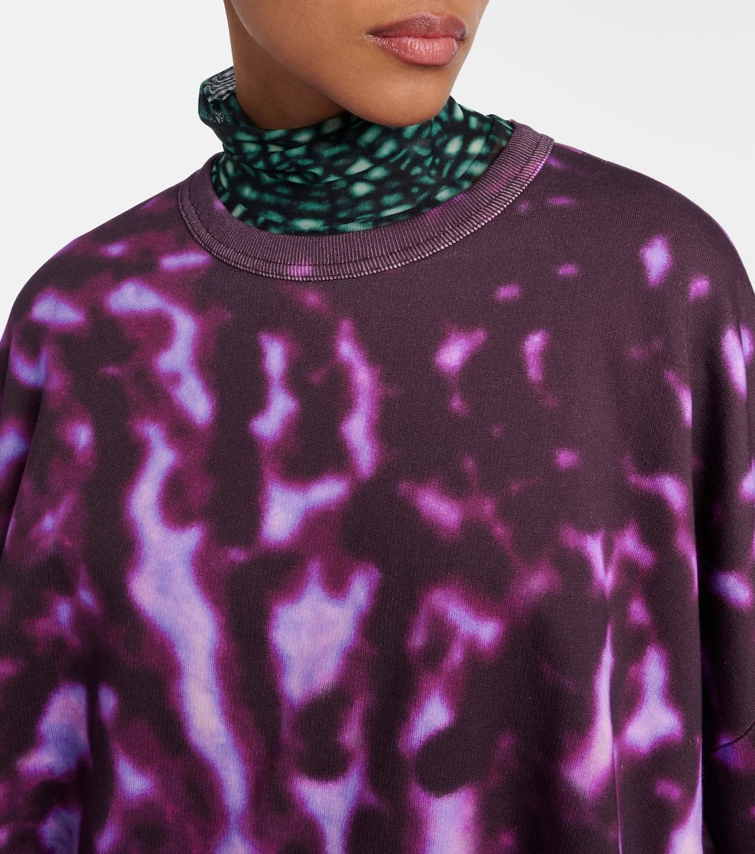 Dries Van Noten - Printed draped cotton sweatshirt