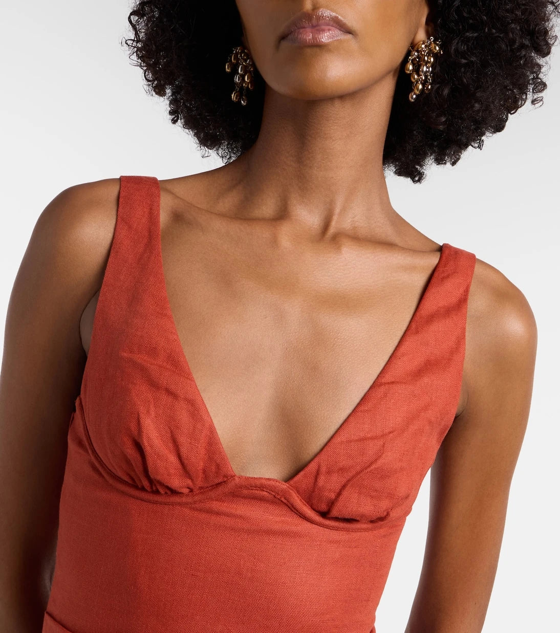 SIR - Draped linen midi dress