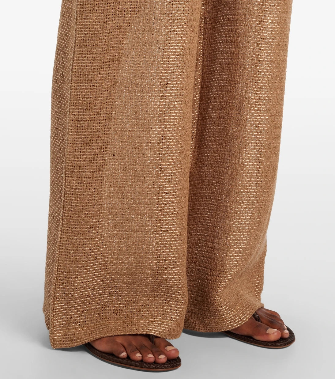 Leset - Stella sequined linen-blend wide-leg pants