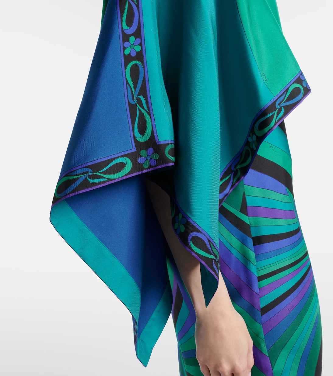 Pucci - Iride silk twill maxi dress and cape set