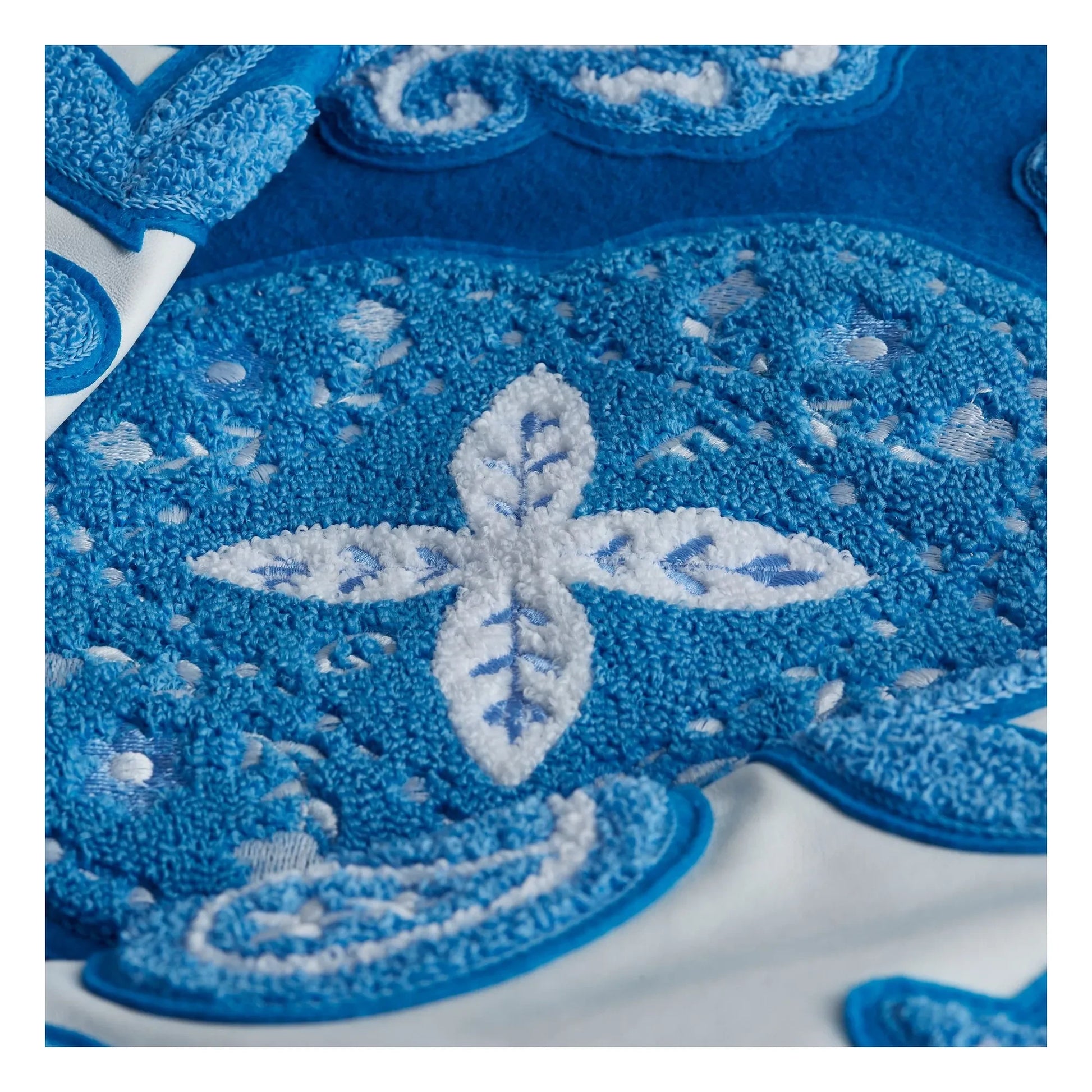 Fille Garçon - Paisley Wool and Leather Bomber | Blue