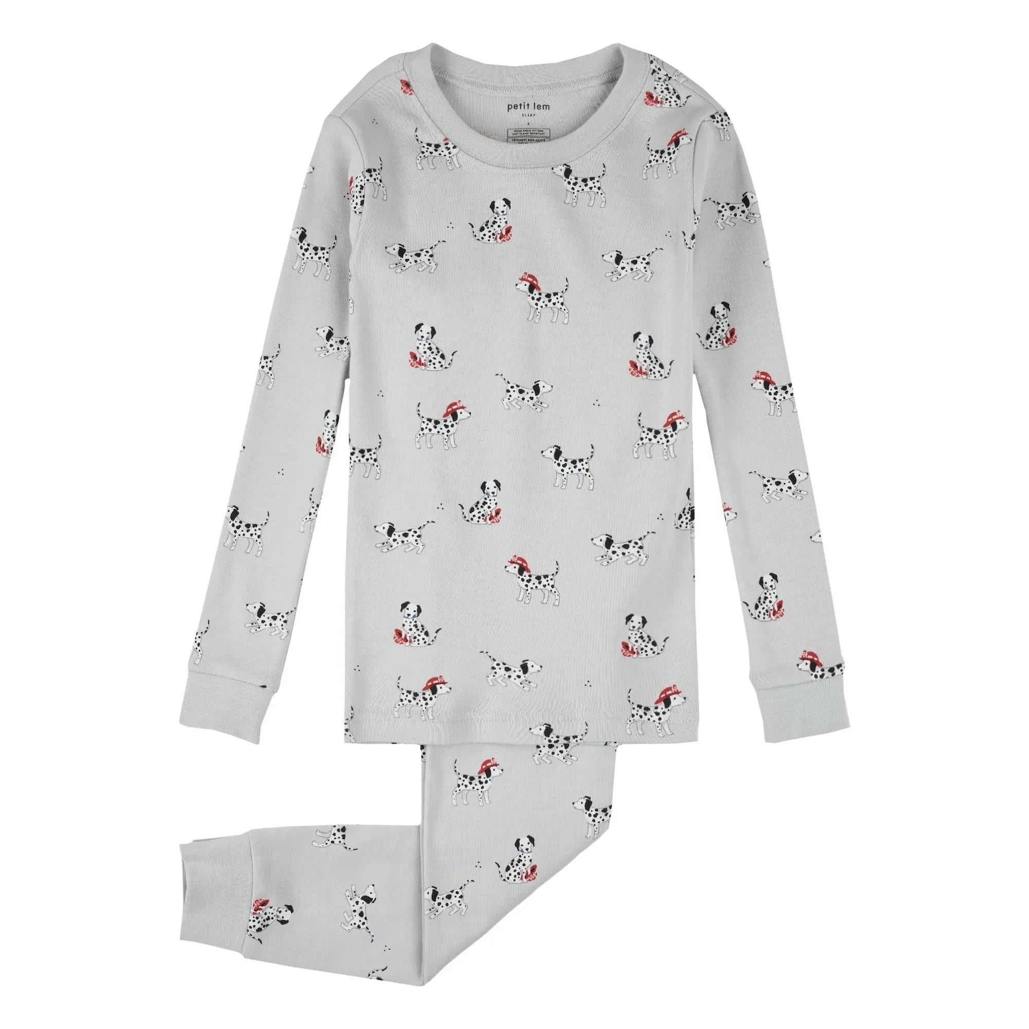 Petit Lem - Dalmatians organic cotton pyjamas | Grey