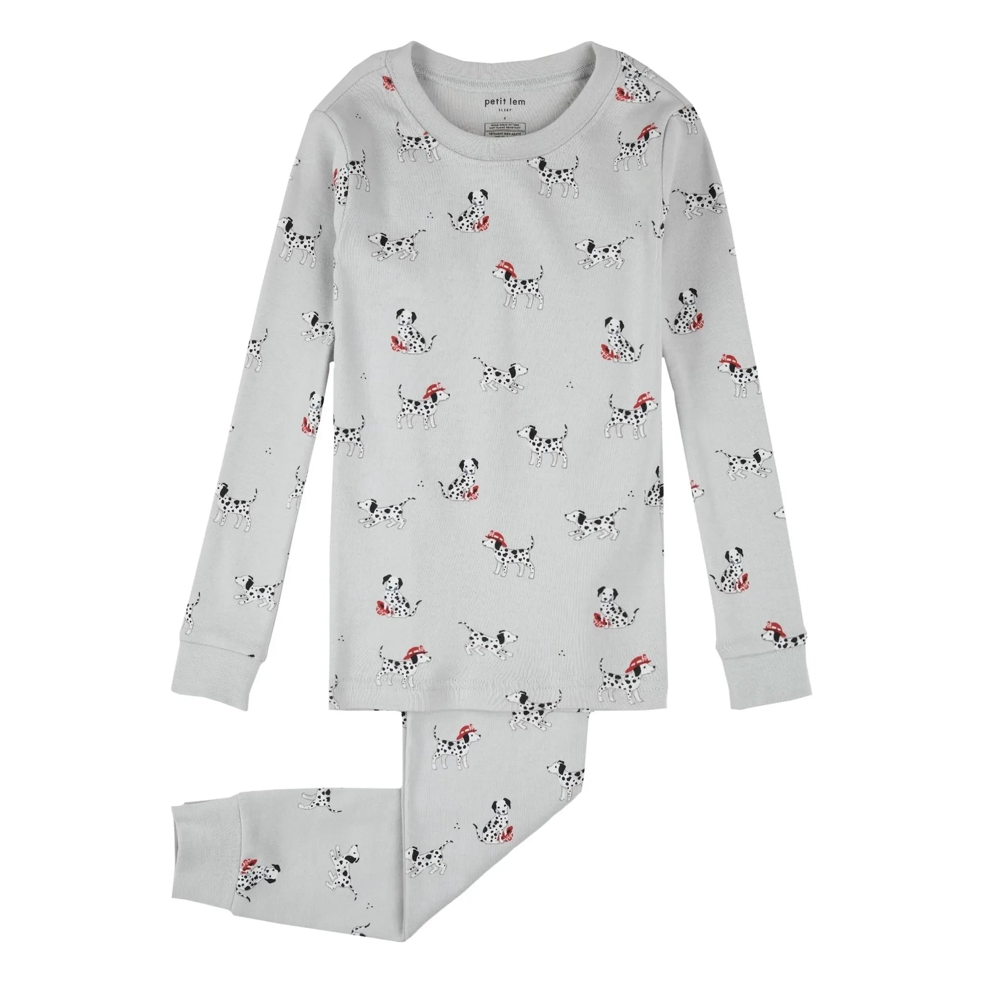 Petit Lem - Dalmatians organic cotton pyjamas | Grey
