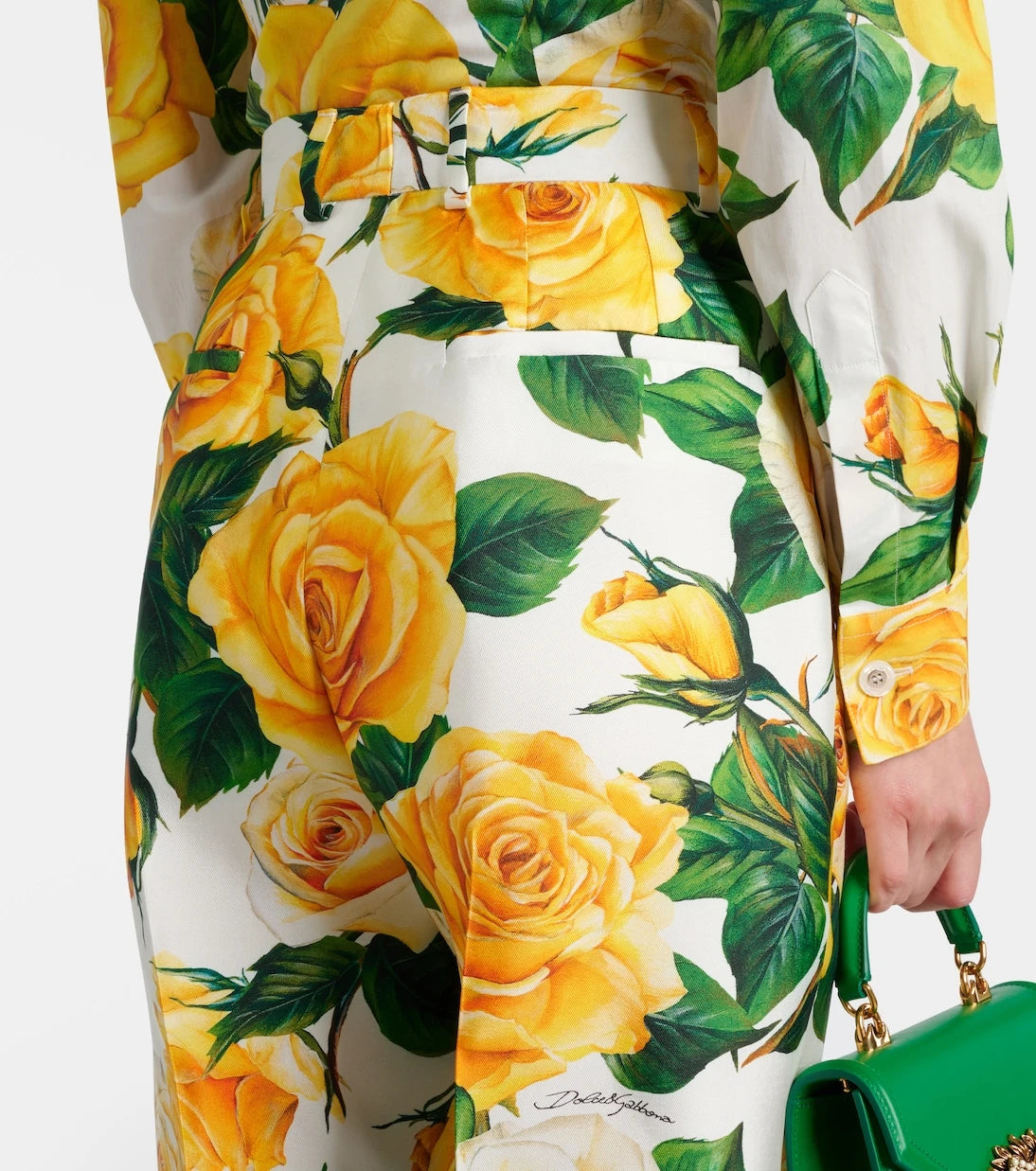 Dolce&Gabbana - Floral high-rise silk-blend straight pants
