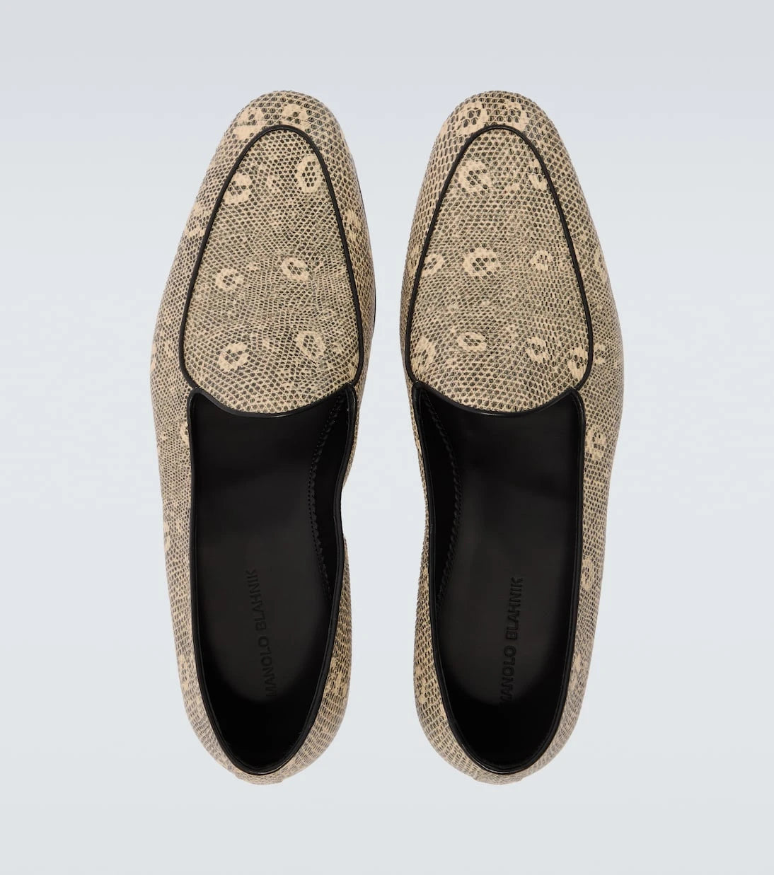 Manolo Blahnik - Modena snake-effect leather loafers