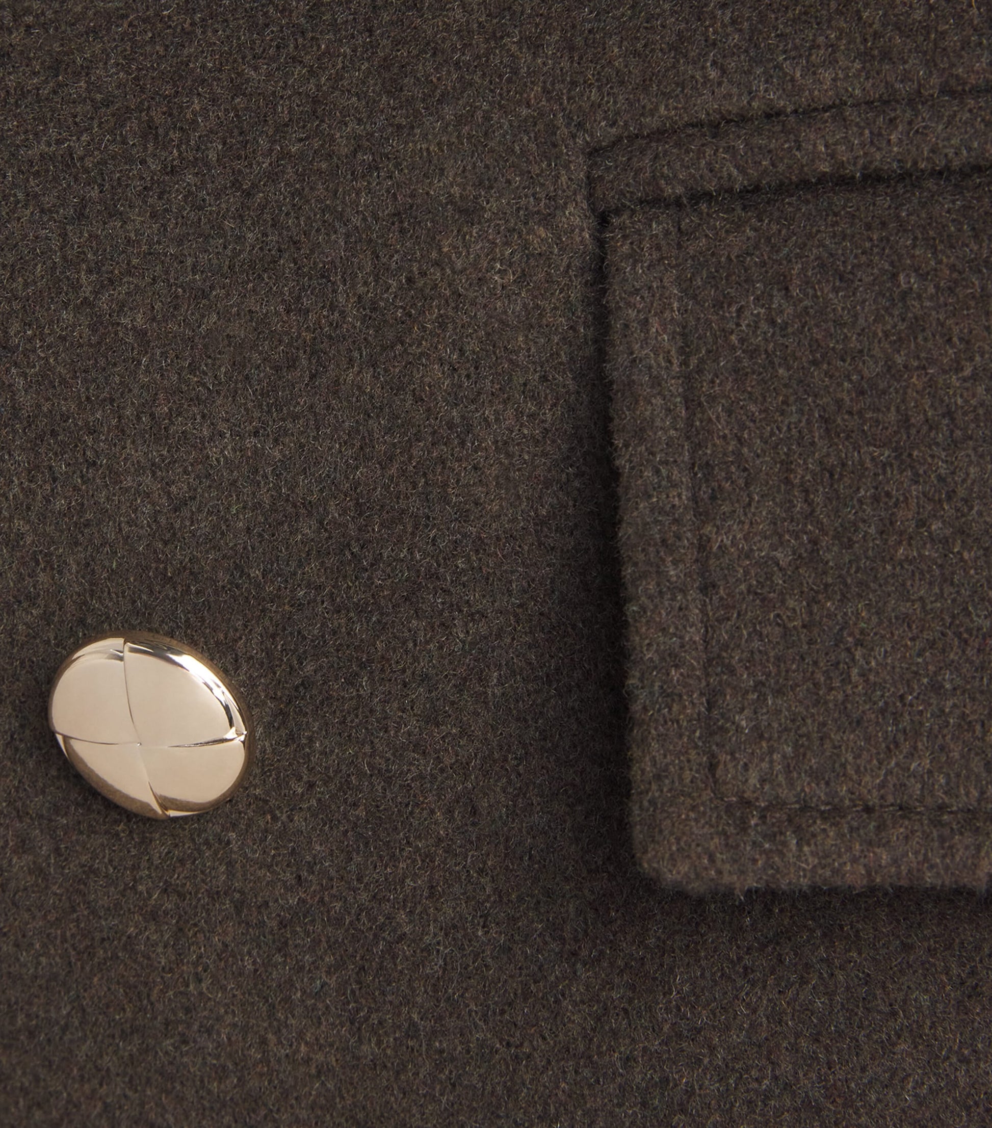 Claudie Pierlot Green Wool-Blend Double-Breasted Coat