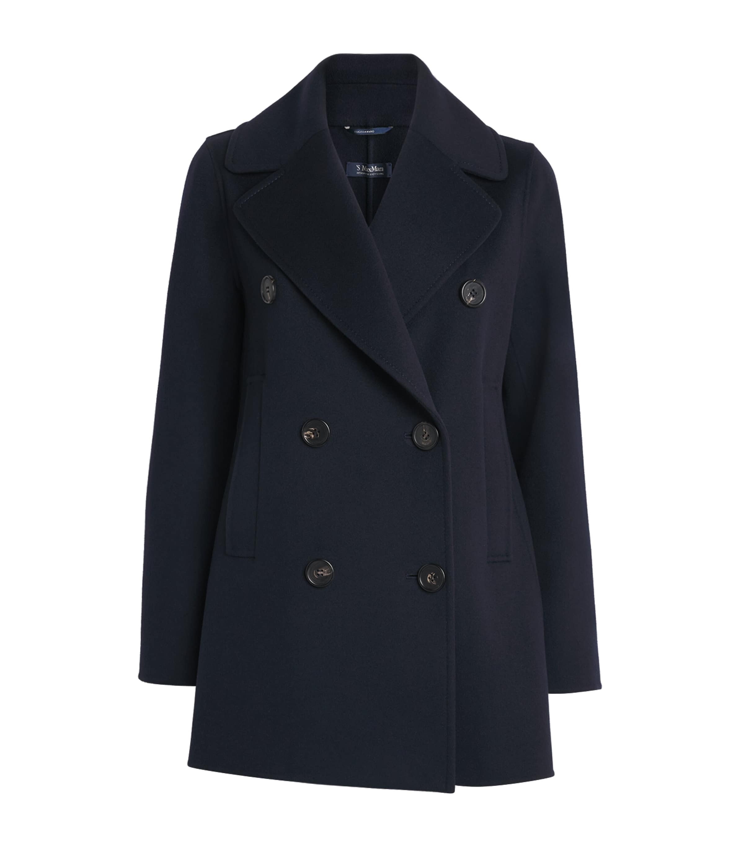 Max Mara Blue Wool Double-Breasted Coat