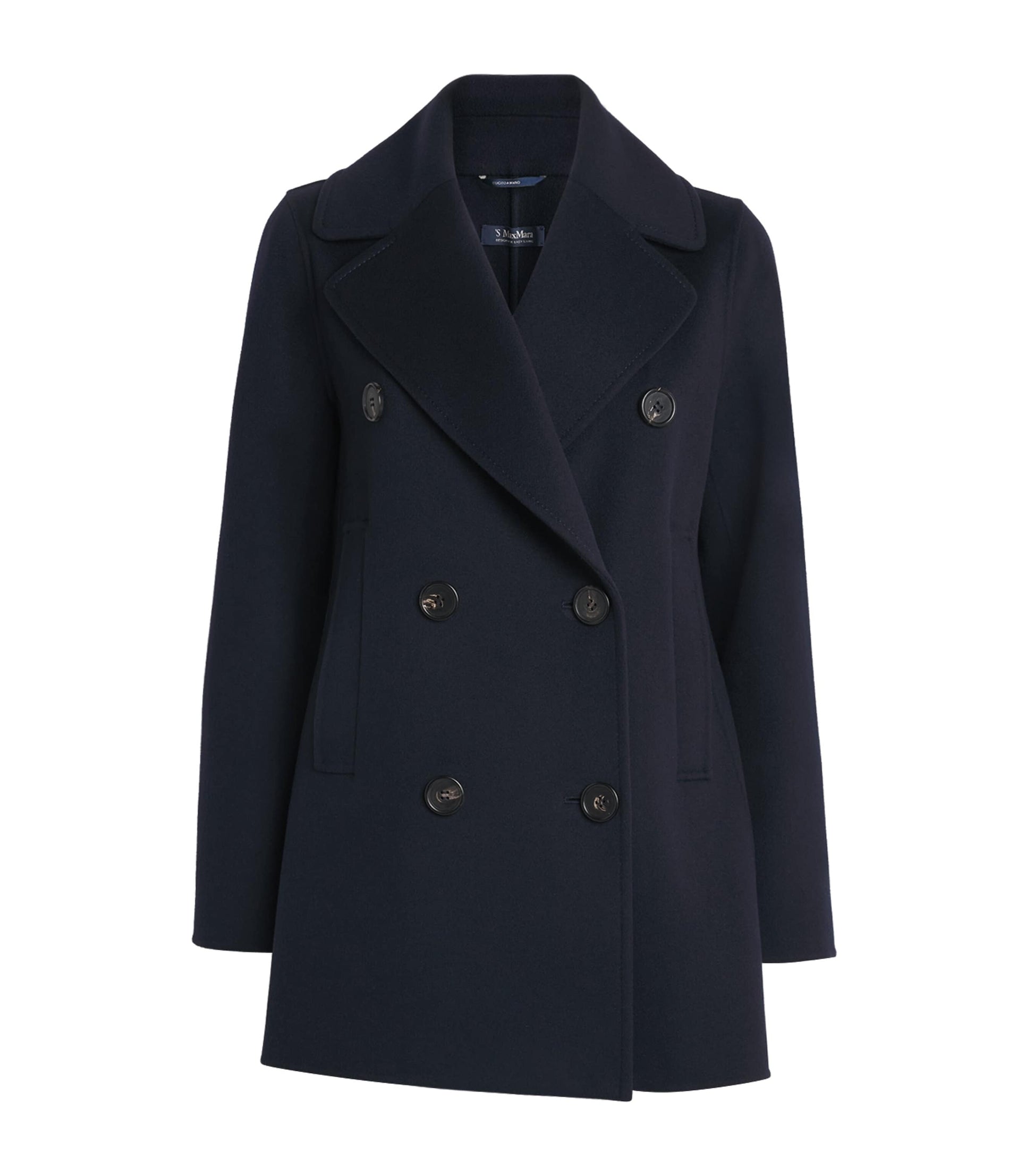 Max Mara Blue Wool Double-Breasted Coat