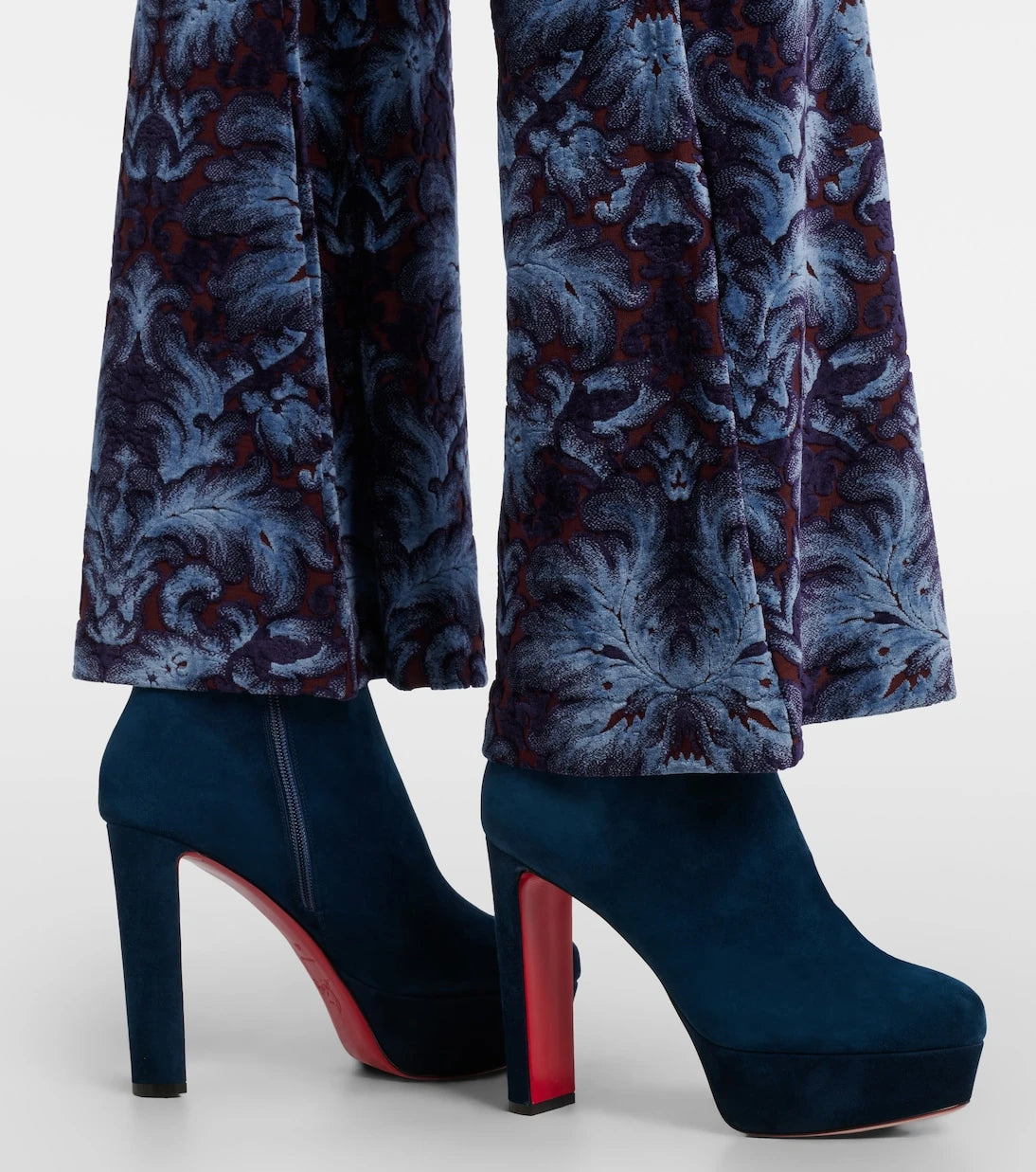 Christian Louboutin - Loo Booty 130 suede platform ankle boots