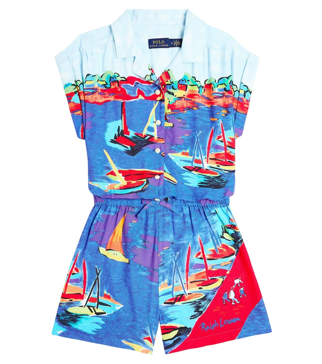 Polo Ralph Lauren Kids - Printed jersey playsuit