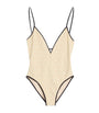 Valentino Nude Jacquard Logo Swimsuit