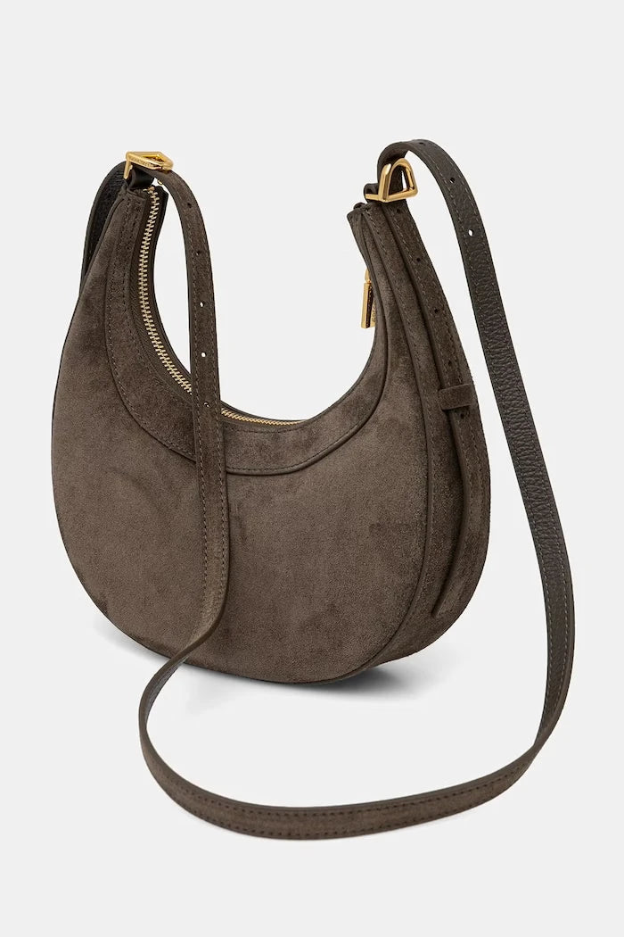 Coccinelle kadın süet crossbody çanta