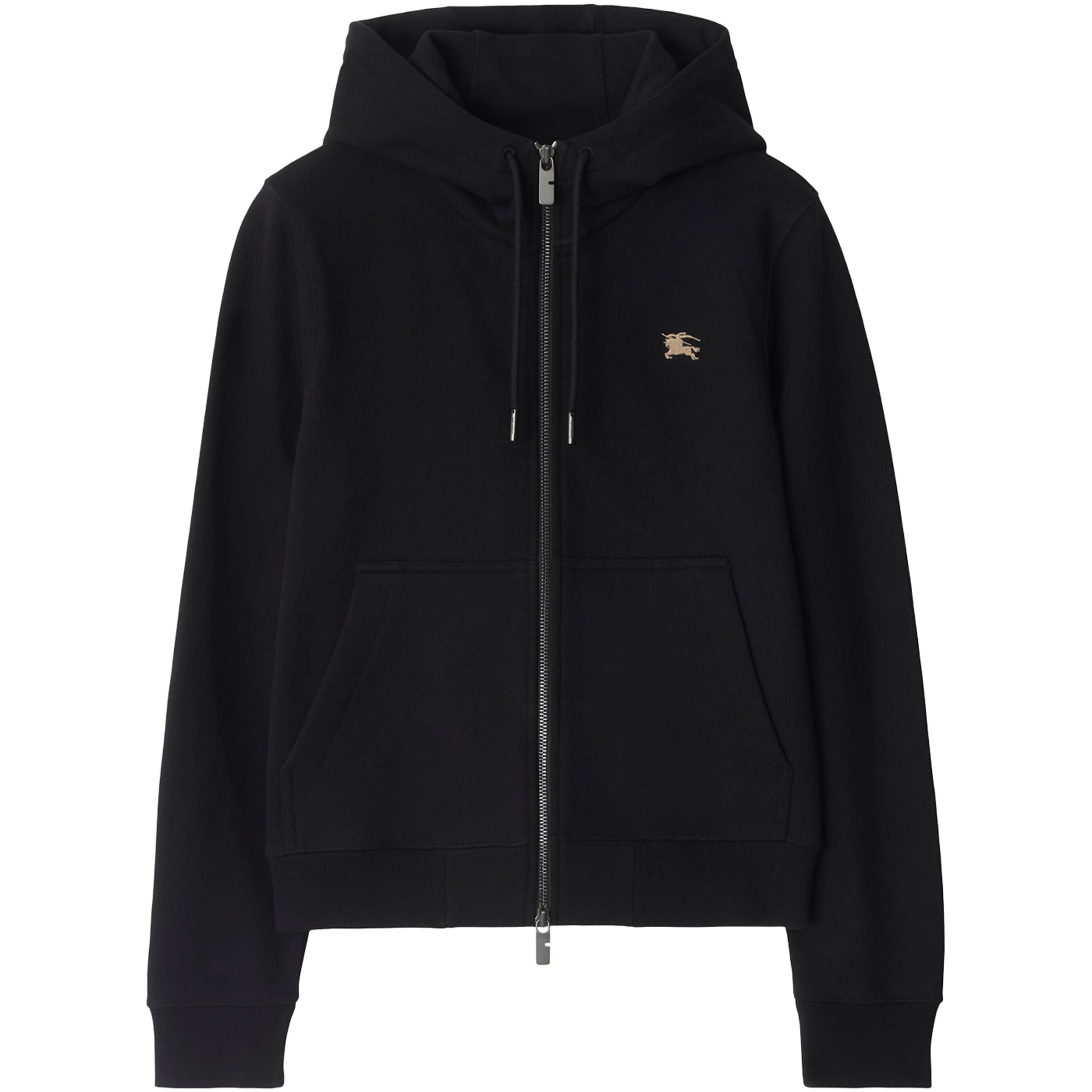 Black Cotton Knight Stamp Hoodie