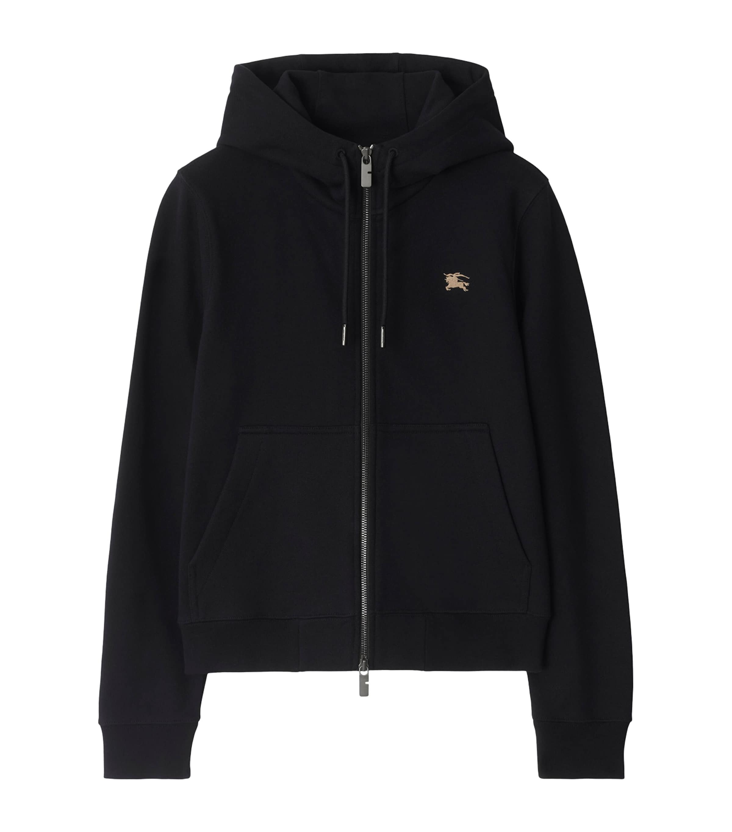 Black Cotton Knight Stamp Hoodie