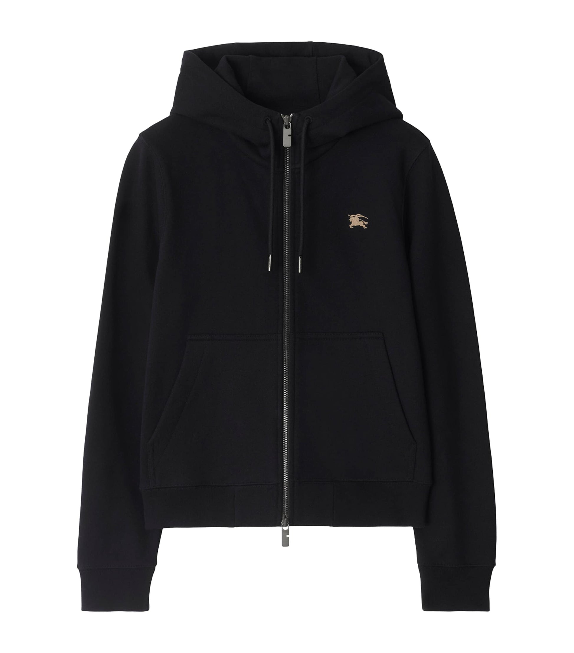 Black Cotton Knight Stamp Hoodie