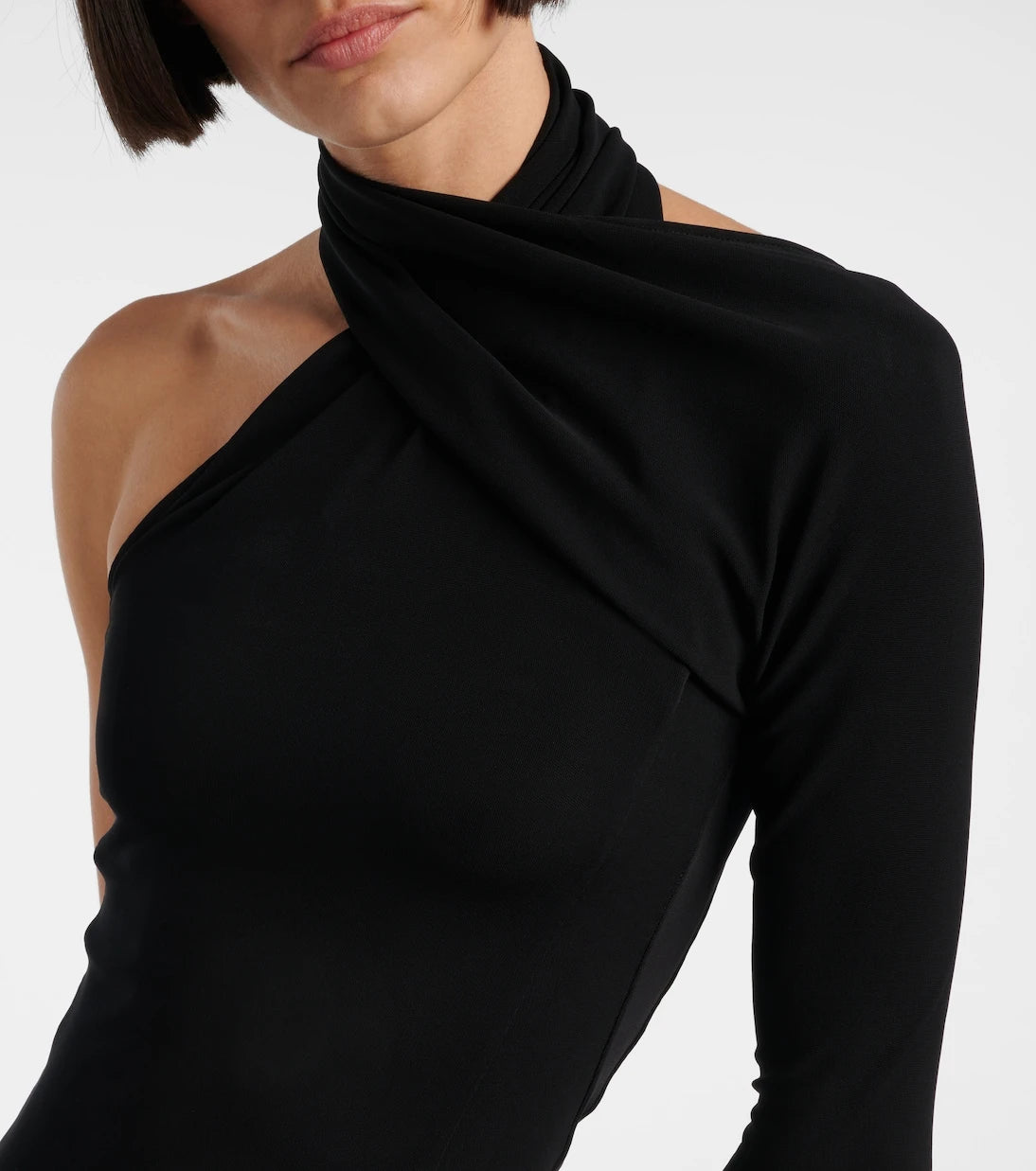 Courrèges - One-shoulder crêpe maxi dress