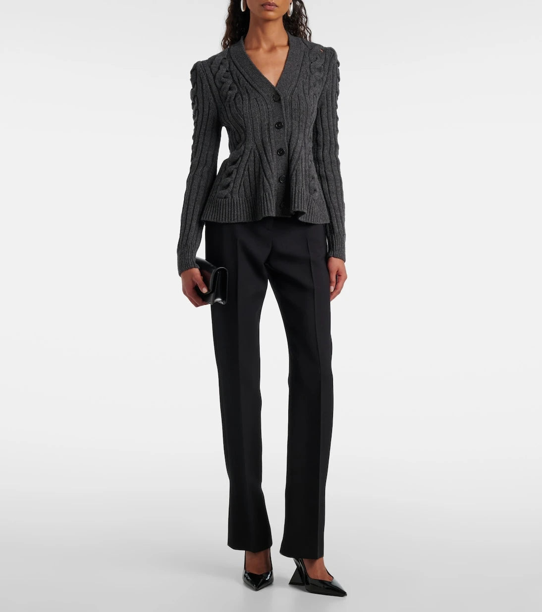 McQueen - Cable-knit wool and cashmere cardigan