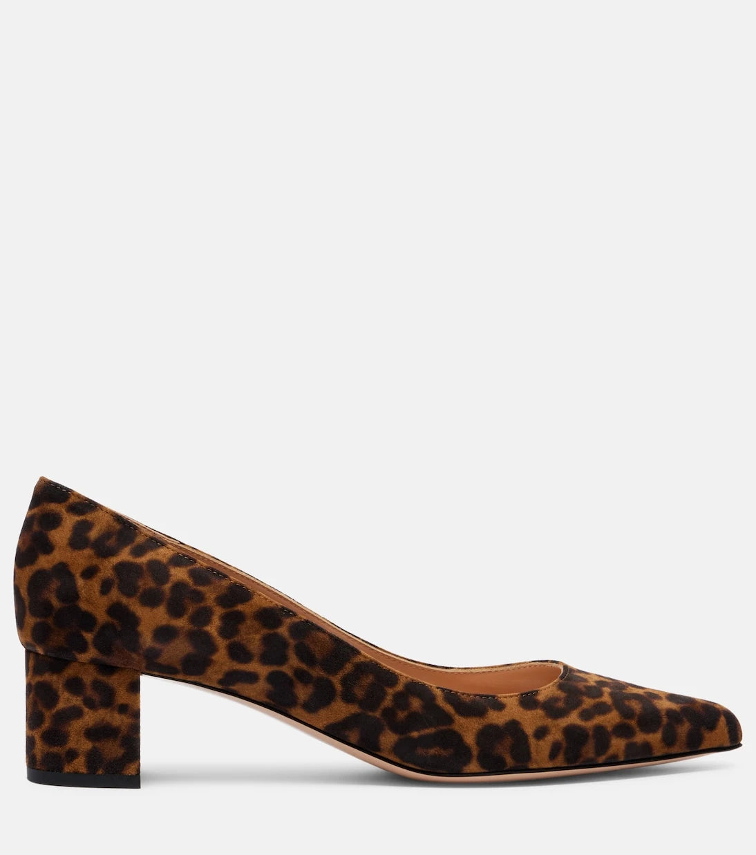 Gianvito Rossi - Piper 45 leopar desenli süet topuklu ayakkabı