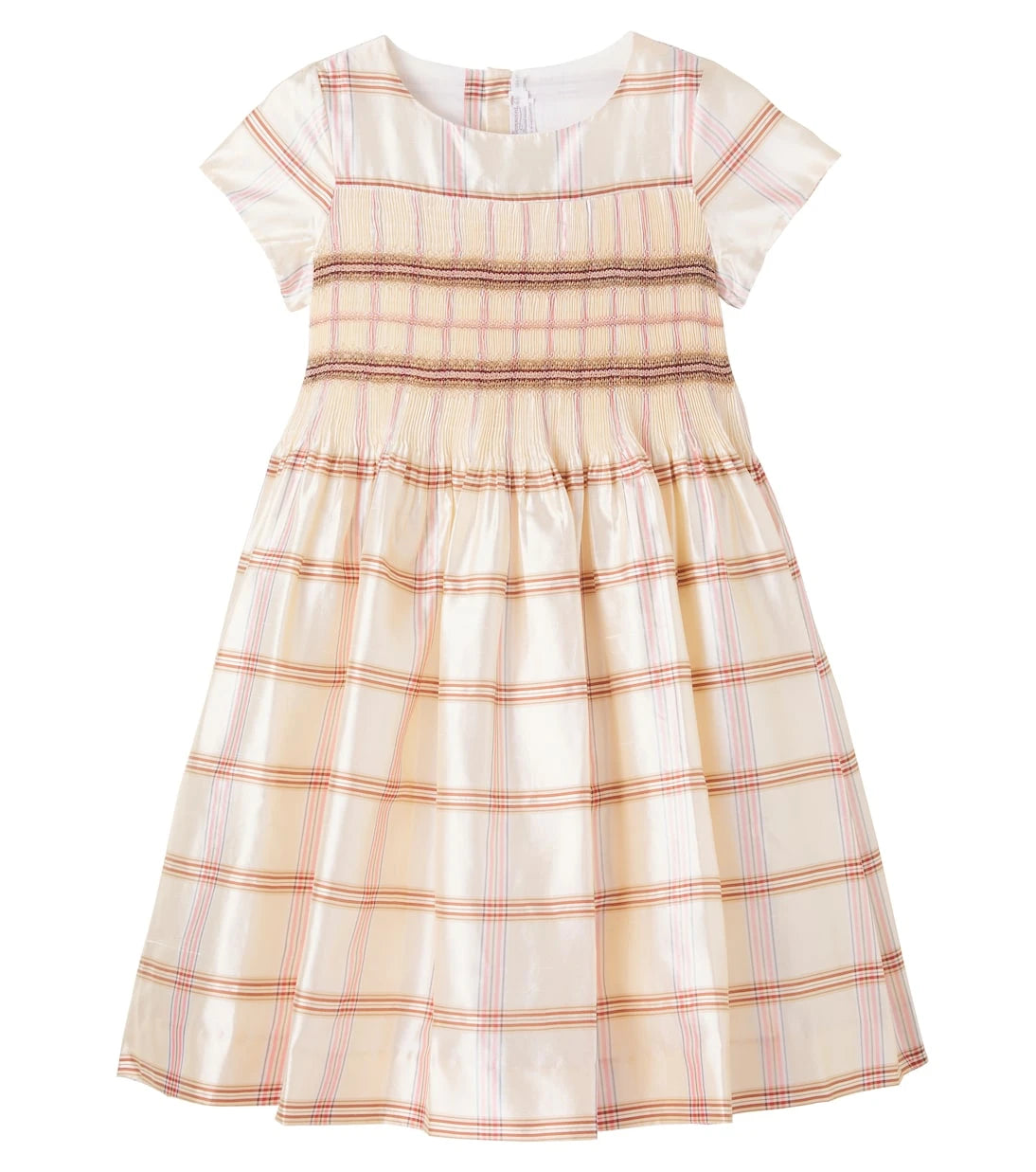 Bonpoint - Duchesse checked smocked silk dress