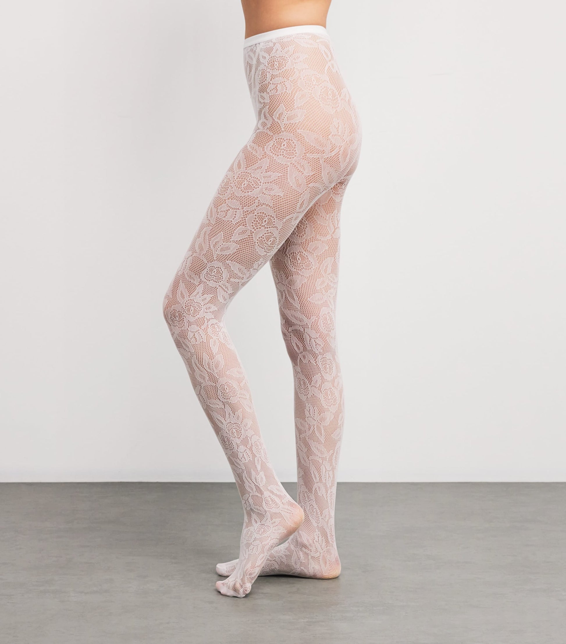 Falke White x Kaviar Gauche Lace Tights