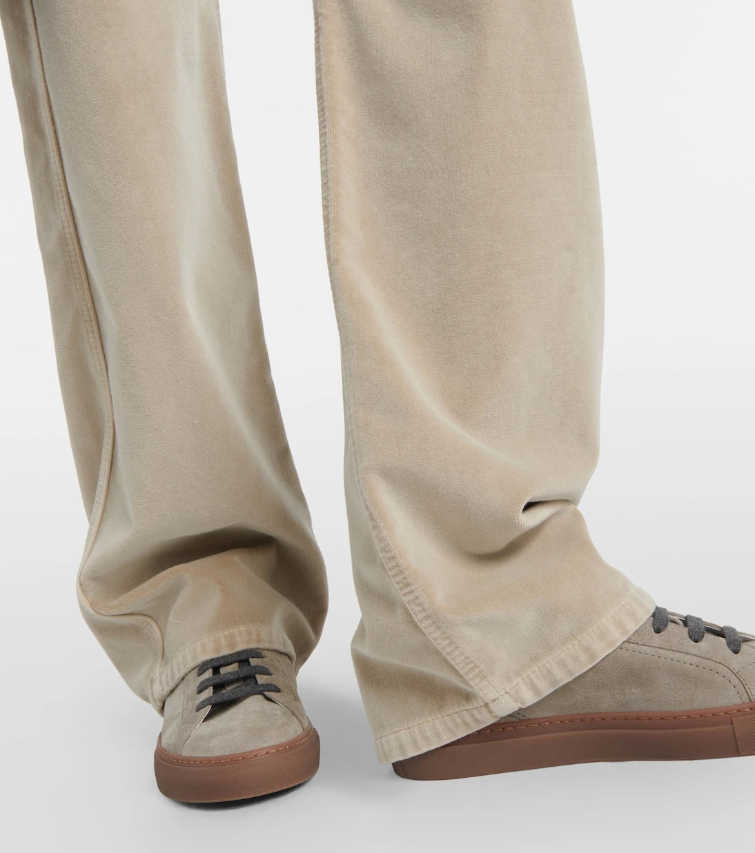 Brunello Cucinelli - Mid-rise cotton velvet straight pants