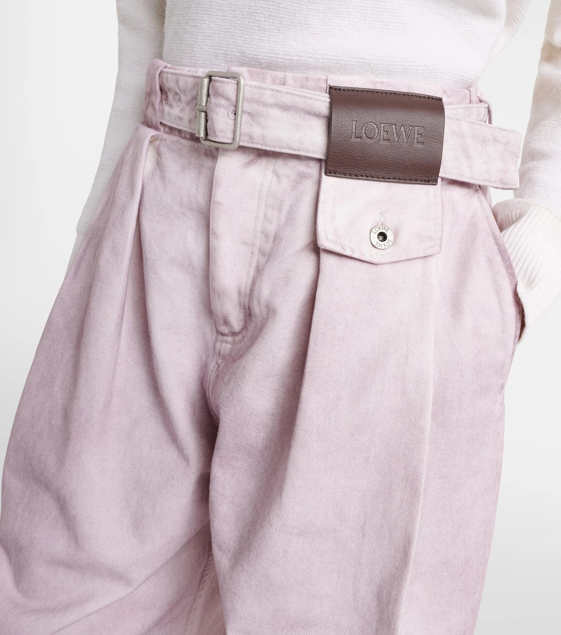 Loewe - بنطال جينز واسع الساقين بحزام