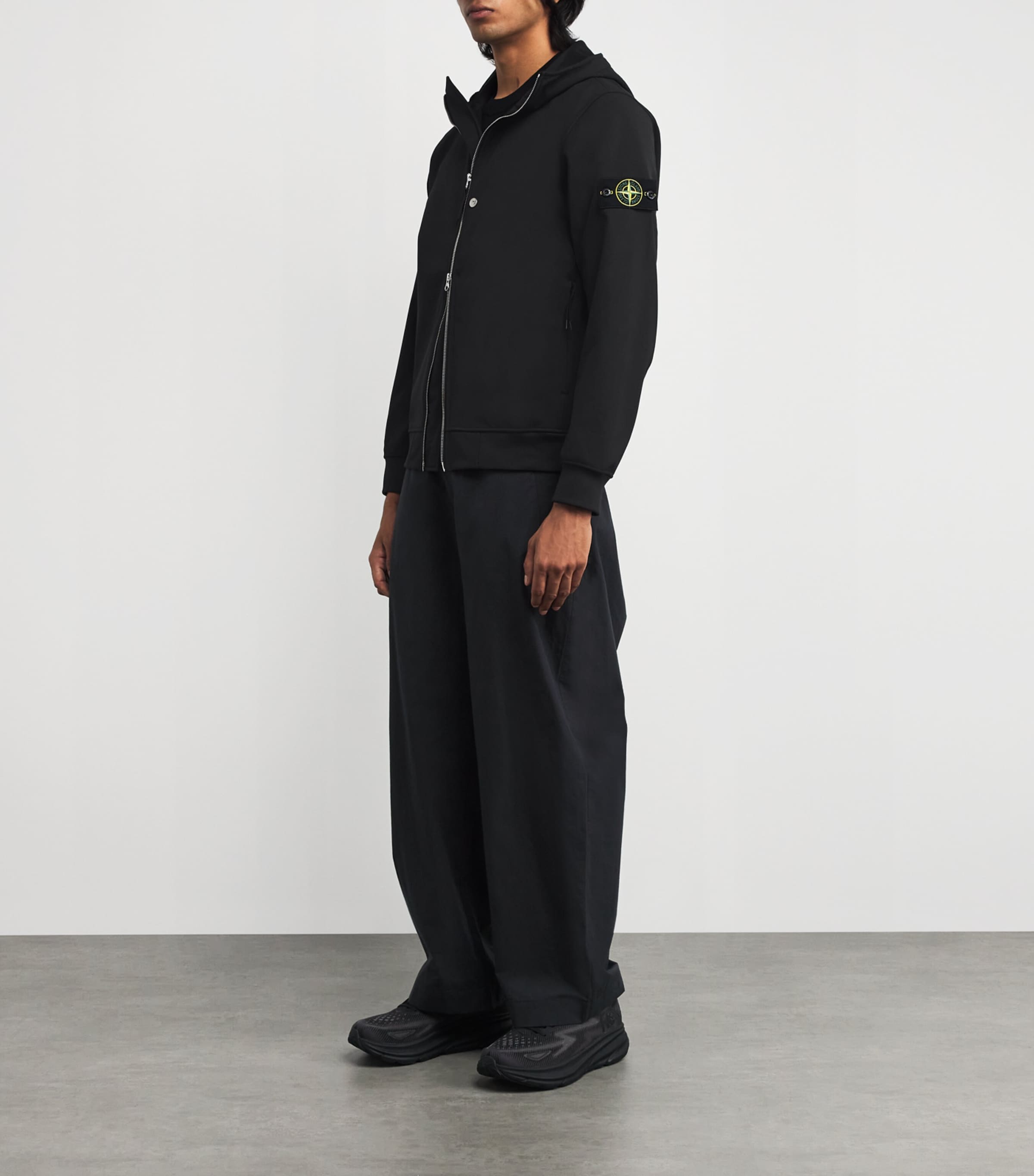 Stone Island Black Soft Shell Bomber Jacket