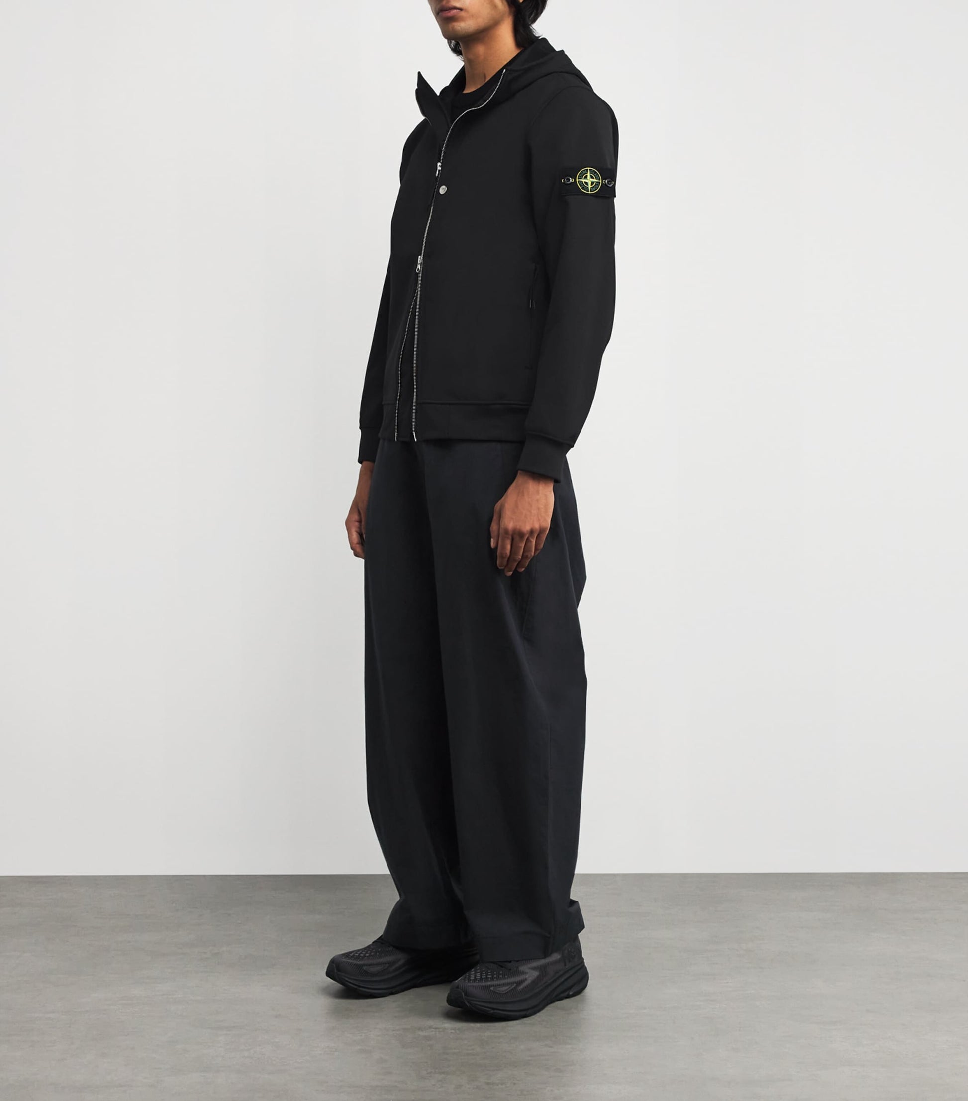 Stone Island Black Soft Shell Bomber Jacket