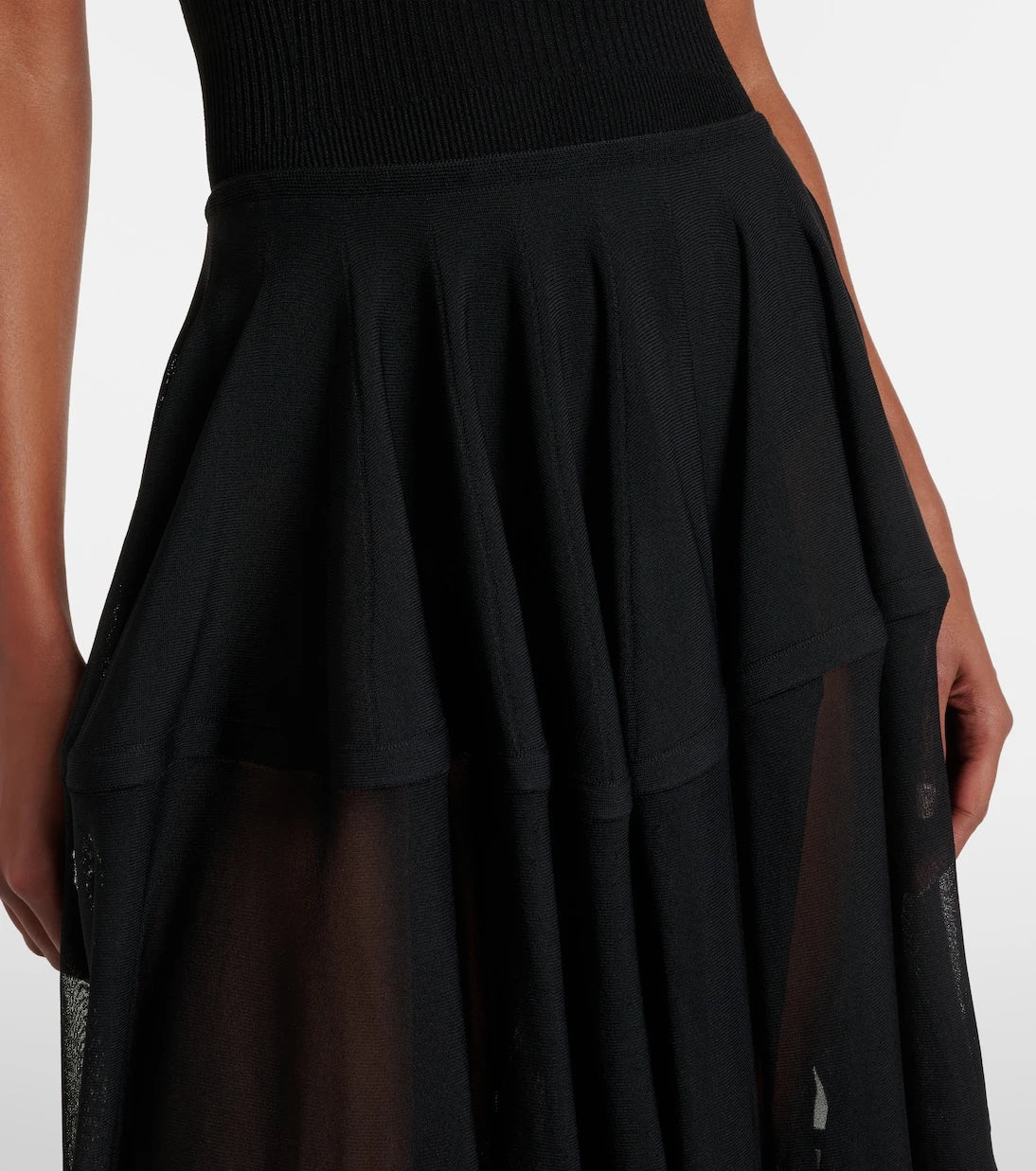 Alaïa - Semi-sheer midi skirt