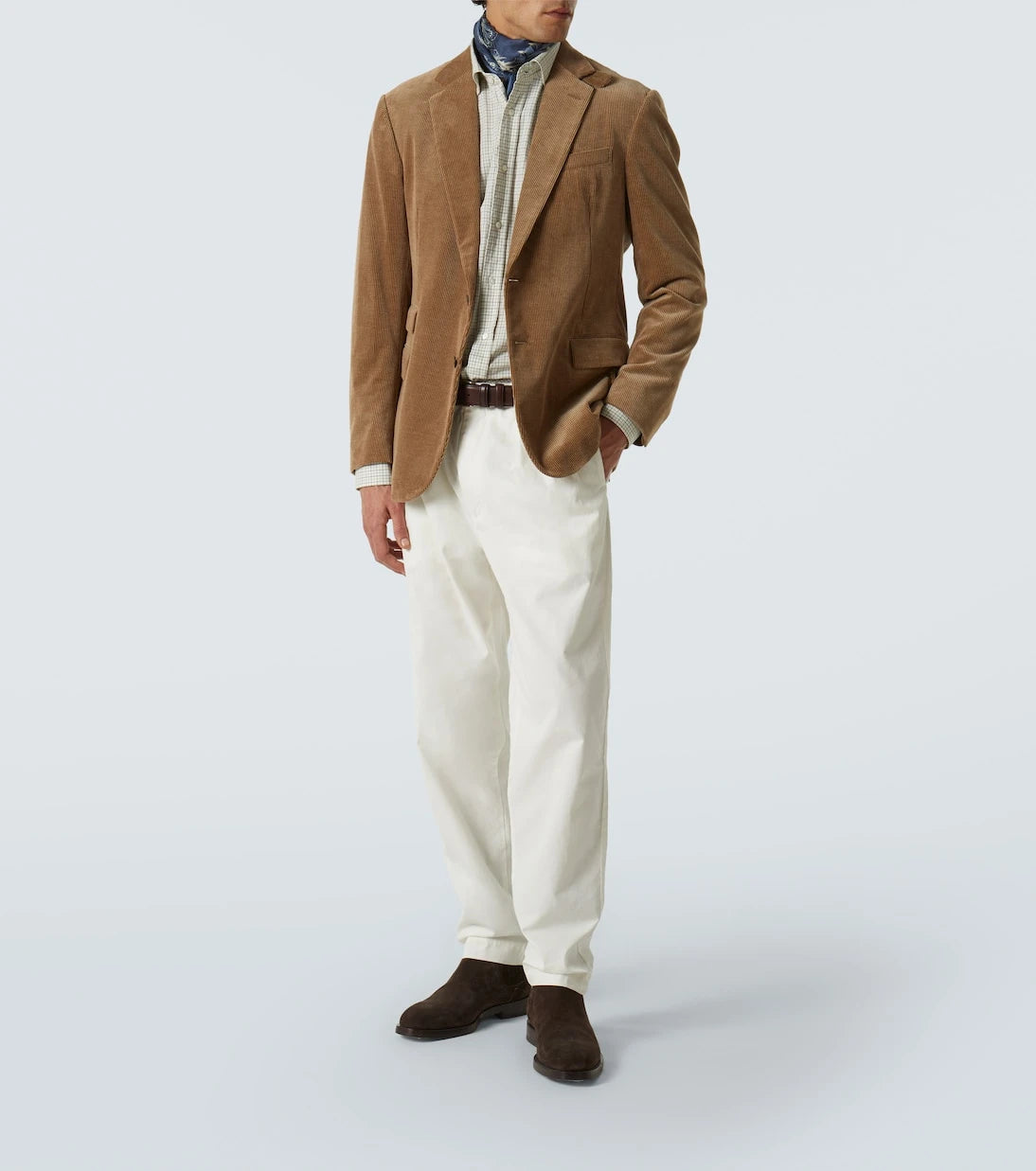 Ralph Lauren Purple Label - بليزر كوردروي "كنت" من القطن والكشمير