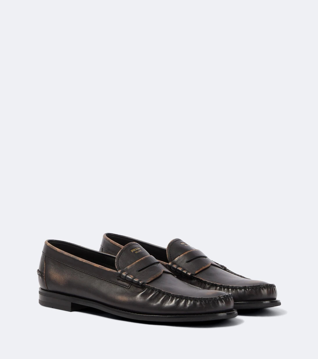 Prada - Leather penny loafers