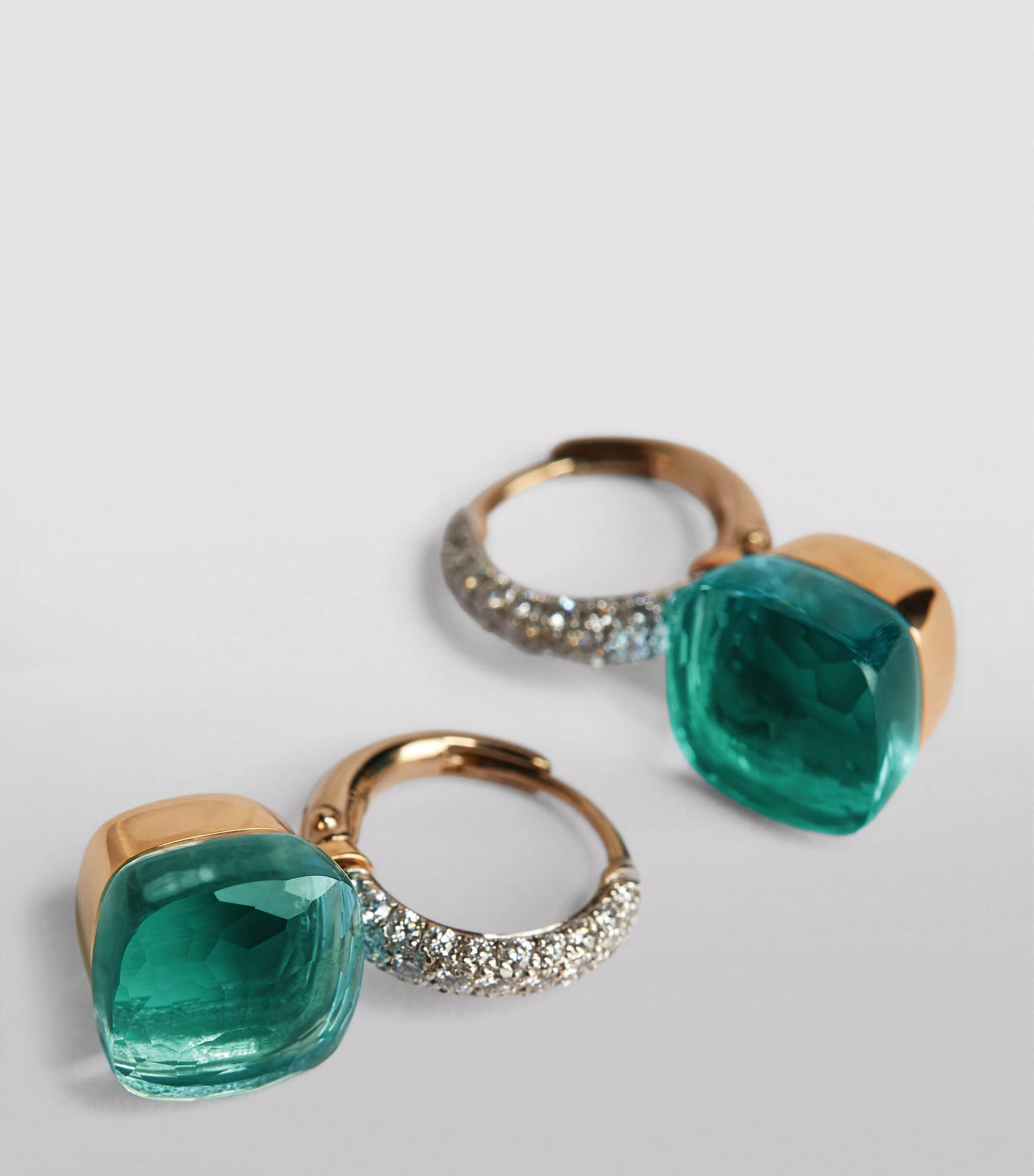 White Gold, Diamond, Blue Topaz and Agate Nudo Classic Drop Earrings