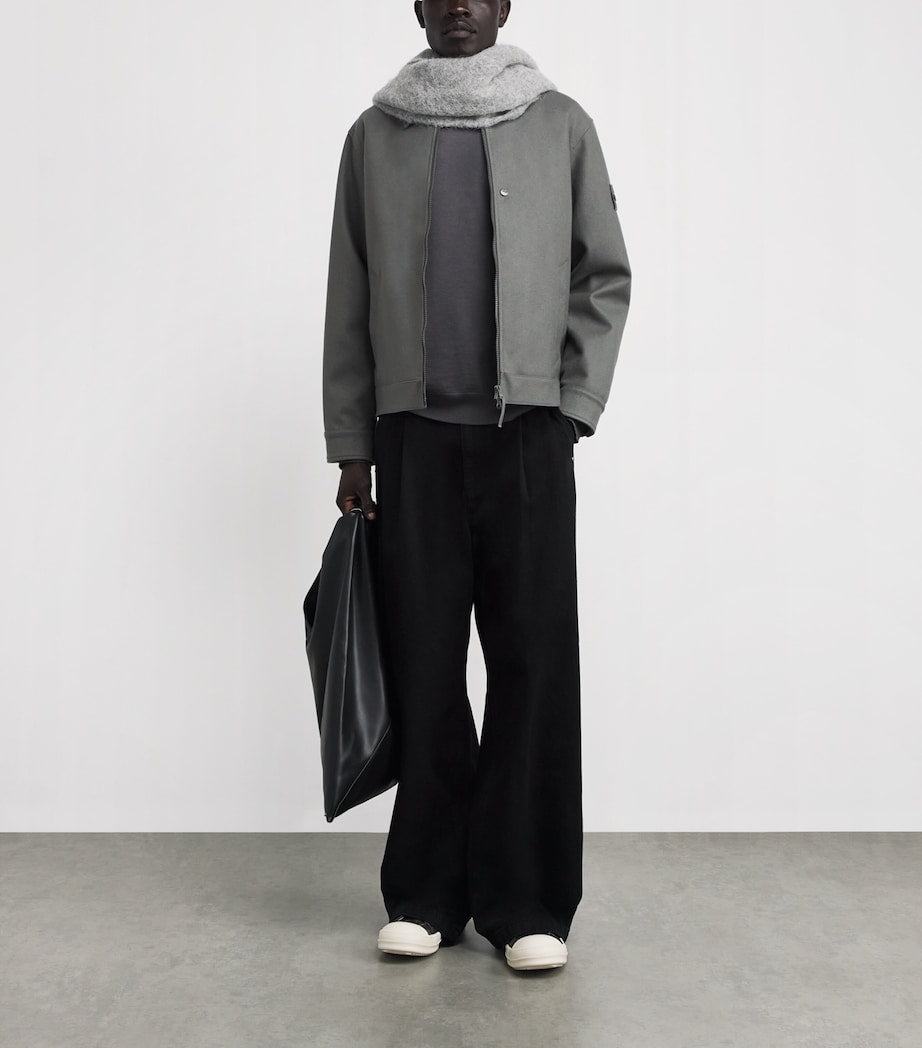 Stone Island Grey Wool-Blend Jacket