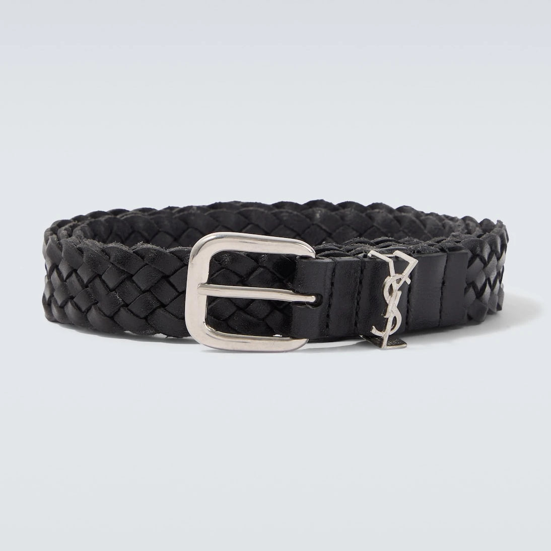 Saint Laurent - Cassandre woven leather belt