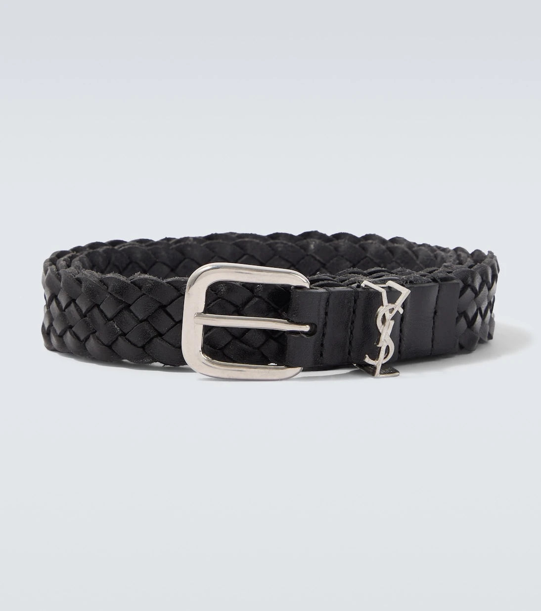 Saint Laurent - Cassandre woven leather belt