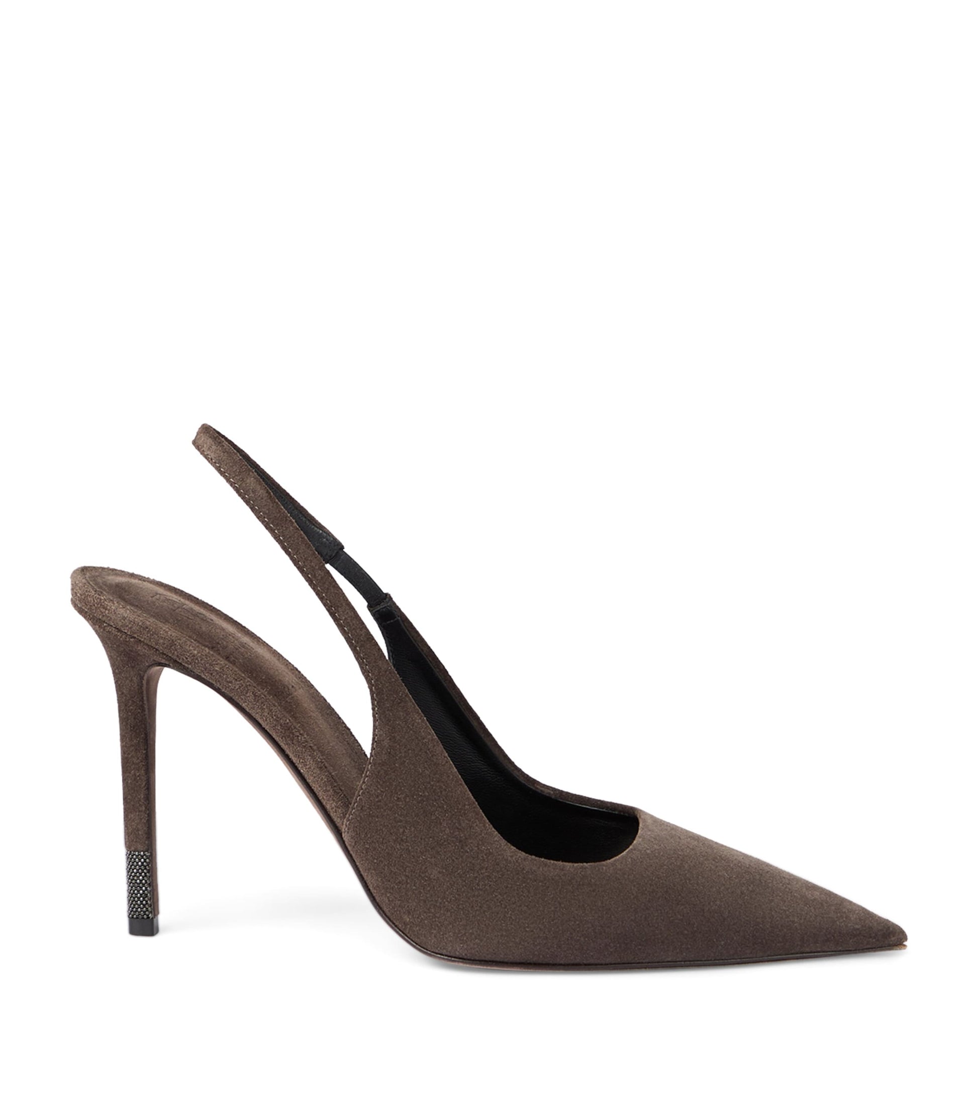 Brunello Cucinelli Suede Monili-Detail Slingback Pumps