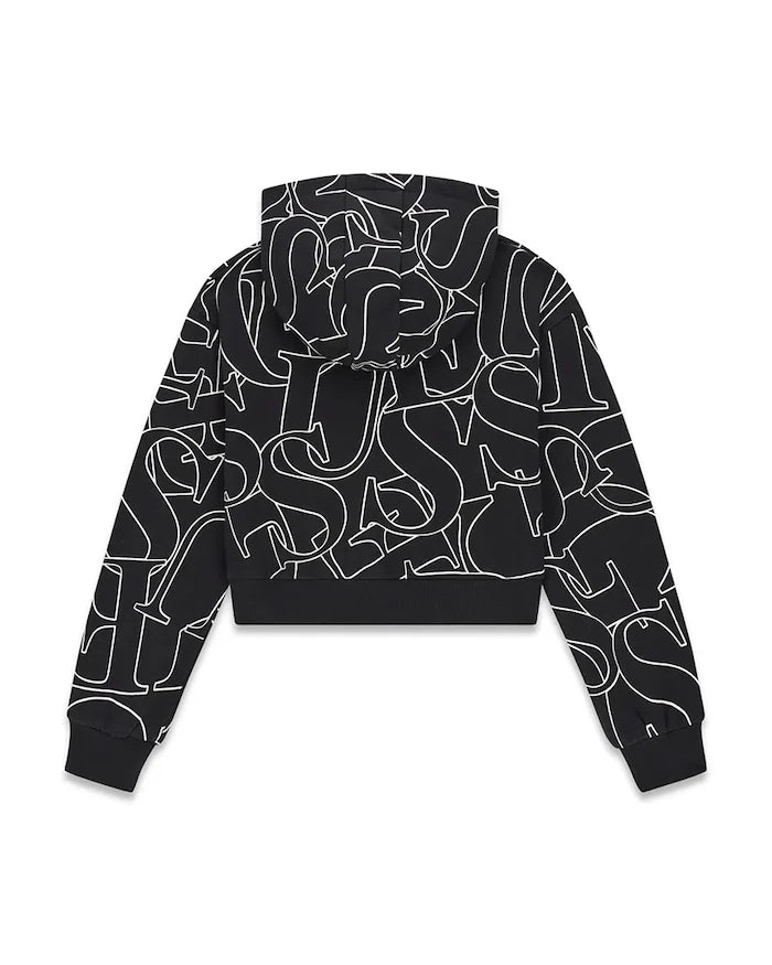 Guess çocuklar için pamuklu kapüşonlu sweatshirt