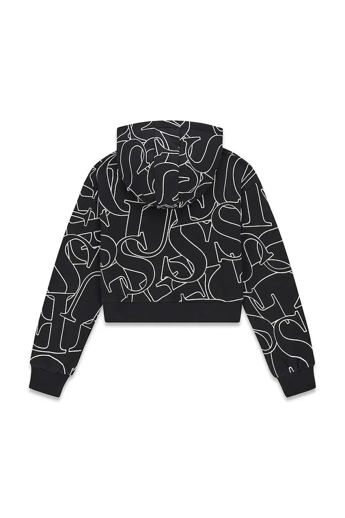 Guess çocuklar için pamuklu kapüşonlu sweatshirt