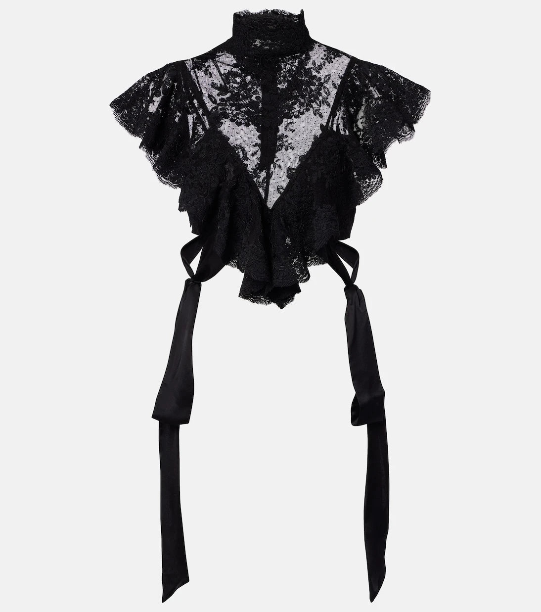 Zimmermann - Luna fırfırlı dantel crop top