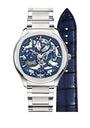 Piaget Stainless Steel Polo Skeleton Blue-Hued Watch 42mm